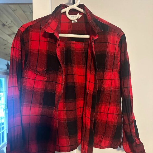Old Navy boyfriend flannel sz M - Picture 1 of 3
